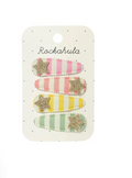Rockahula Stripy Star Fabric Clip Set