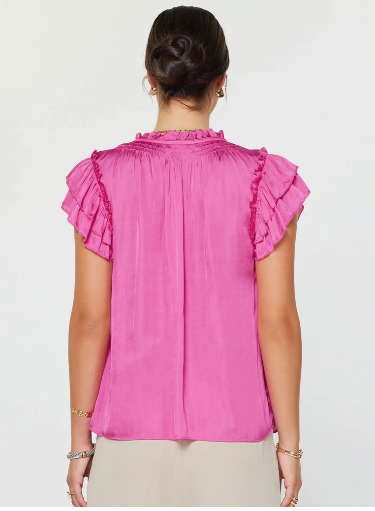 Current Air Ruffled Short Sleeve Blouse