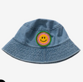 Petite Hailey Smile Patched Denim Bucket Hat