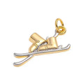 Two Tone Ski and Boot Gear Charm