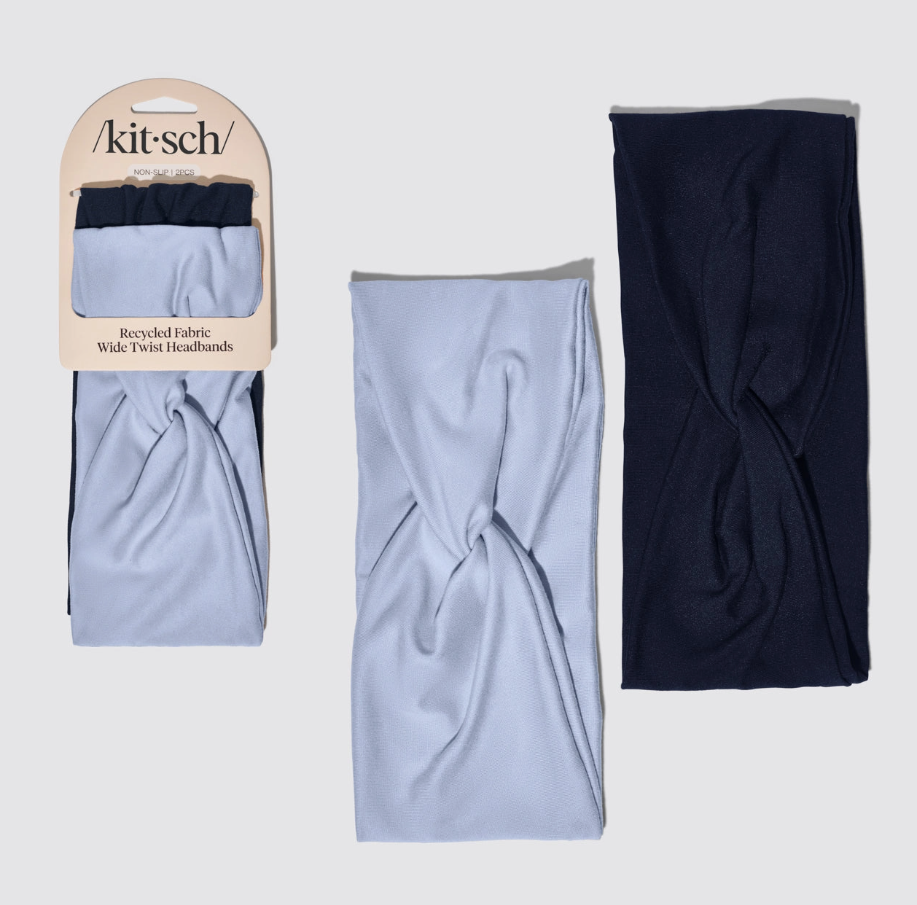 Kitsch - Recycled Fabric Wide Twist Headbands 2pc Set -Garden Bouquet