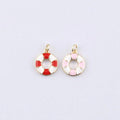 White Red Enamel Lifebuoy Charm