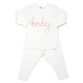 Oh Baby "Baby" Pink Sparkle Embroidered 2PC Set