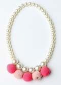 Sparkle Sisters Pink & Hot Pink Pom Pom Necklace