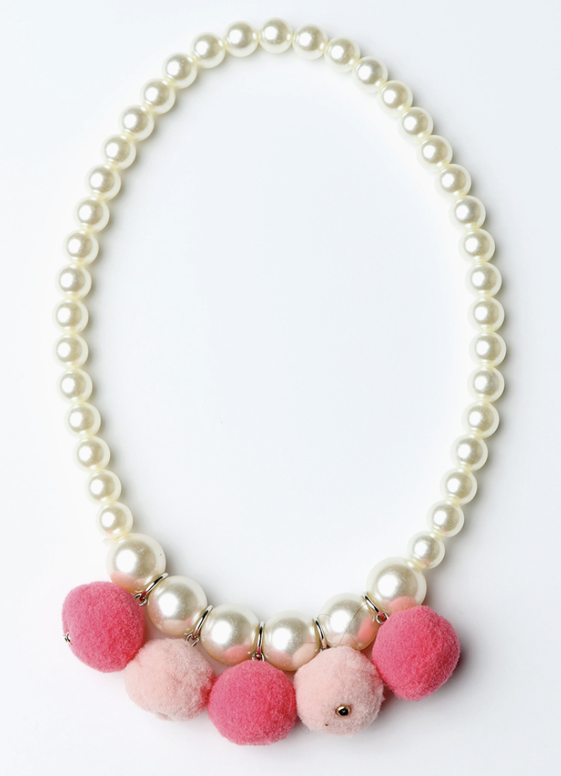 Sparkle Sisters Pink & Hot Pink Pom Pom Necklace