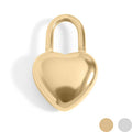 Gold Heart Padlock Charm