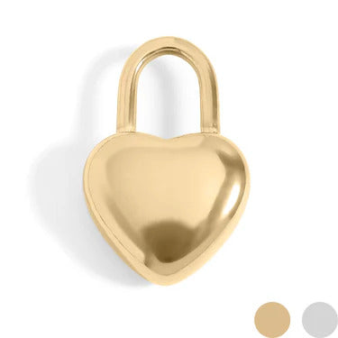 Gold Heart Padlock Charm