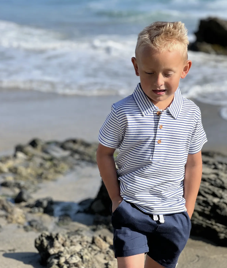 Me & Henry Flagstaff Royal & White Polo