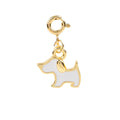 White Enamel Dog Charm