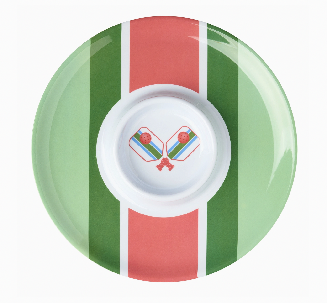 Godinger Pickle Ball Striped Melamine Chip-N-Dip