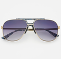 FREYRS Logan Acetate Aviator Unisex Sunglasses in Light Gold/Gray