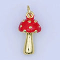 24K Gold Filled Red Mushroom Multidimensional 3D Charm