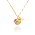 Sweet Petite Necklace- Crystal Rainbow Heart