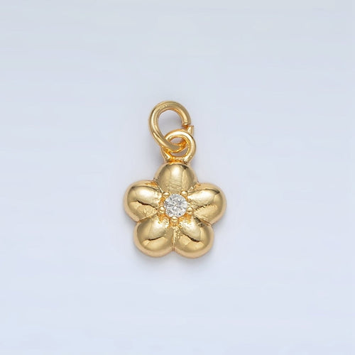 24K Gold Filled Mini Cz Daisy Flower Charm