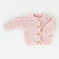 Huggalugs Blush Pink Garter Stitch Cardigan Sweater Baby & Toddler