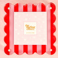 The Darling Effect Square Scalloped Acrylic Picture Frame-Peppermint Stripes