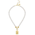 Susan Shaw 1 Bam Bird Mahjong Tile Pearl Necklace