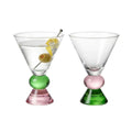 Stemless Martini Ritual Glasses, Sculptural Vibrant Colors