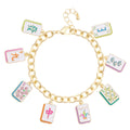 Canvas Style Wanna Mahj?! Enamel Charm Bracelet in Pastel Mutli