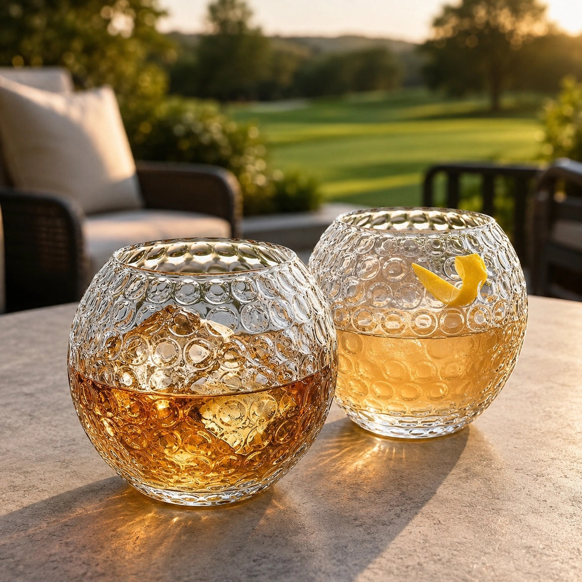 Golf Ball Whiskey Glass, Set of 2